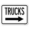 Signmission Trucks Sign Trucks W/ Right Arrow Heavy-Gauge Alum Rust Proof Parking Sign, 18" x 24", A-1824-22780 A-1824-22780 - alternate 1